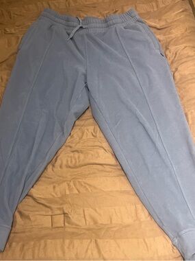 Women's Light Blue Fleece Jogger Pants - Casual Comfort